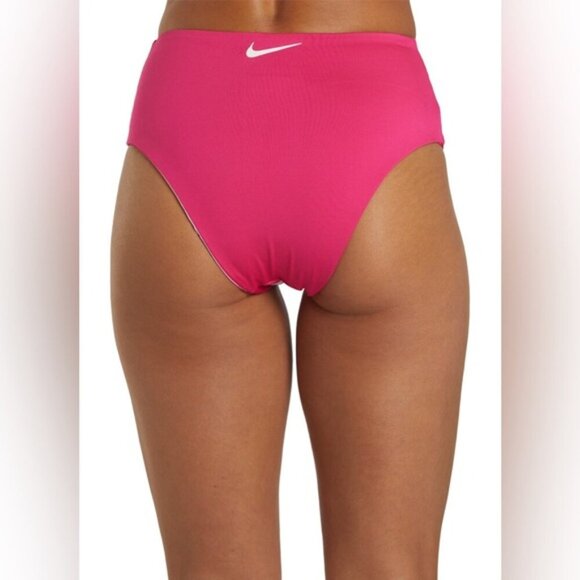 NWT Nike Aurora Reversible High Waist Pink Bikini Bottom Sz XL - Picture 4 of 10
